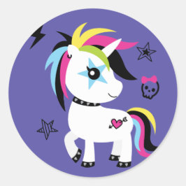 Punk Rock Unicorn Ronde Sticker