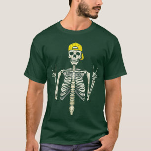 Punk Rock Vibes Skater Skeleton Pet voor Mannen en T-shirt