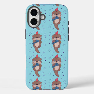 Punk Rock Zeeotter met Vis | Grappige Dier Kunst iPhone 16 Plus Hoesje