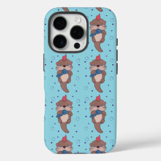 Punk Rock Zeeotter met Vis | Grappige Dier Kunst iPhone 16 Pro Hoesje