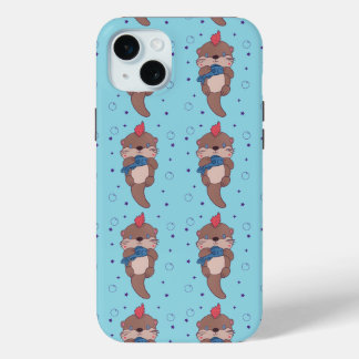 Punk Rock Zeeotter met Vis | Grappige Dierenkunst iPhone 15 Mini Hoesje