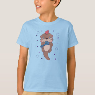 Punk Rock Zeeotter met Vis Grappige Dierenkunst T-shirt