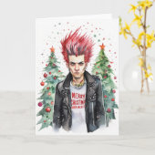 punk rocker christmas card kaart (Gele Bloem)