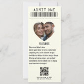 Punk Romance Rock ’n’ Roll Wedding Ticket Kaart (Achterkant)