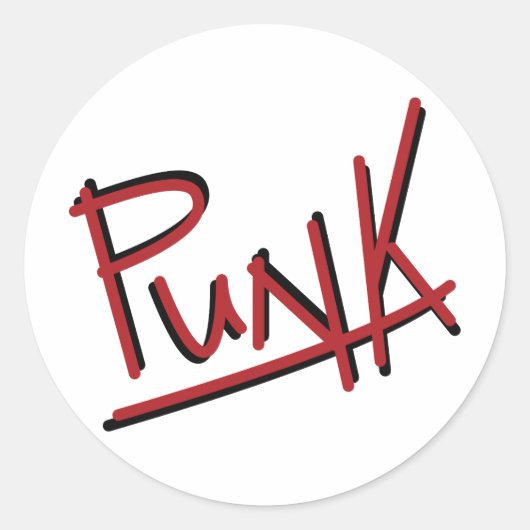 Punk Ronde Sticker (Voorkant)