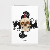 Punk rots Gothic Skull met Red Mohawk Kaart (Achterkant)