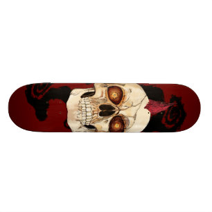 Punk rots Gothic Skull met Red Mohawk Skateboard