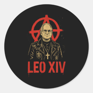 Punk Rots Paus Leo XIV _ Christelijk Anarchistisch Ronde Sticker