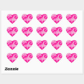 Punk roze camo hart sticker (Vel)