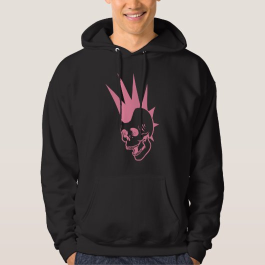  Punk schedel Hoodie (Voorkant)