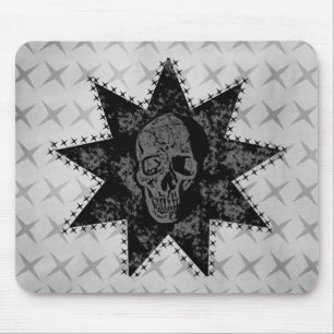 Punk schedel Mousepad (grijs) Muismat