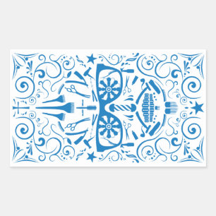 punk schedel rechthoekige sticker