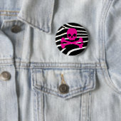 Punk schedel ronde button 5,7 cm (In situ)