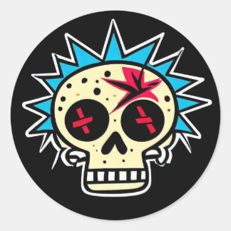 'PUNK SCHEDEL' RONDE STICKER