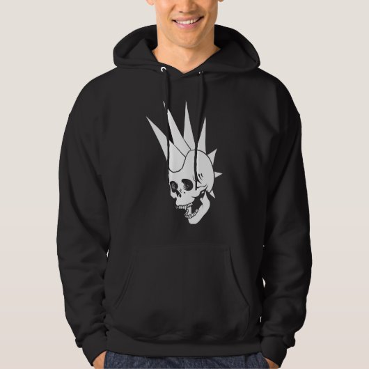 Punk schedel versie 2 Hoodie (Voorkant)