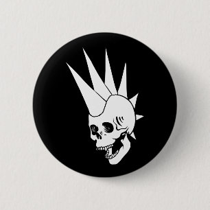 Punk schedel versie 2 Ronde Button 5,7 Cm