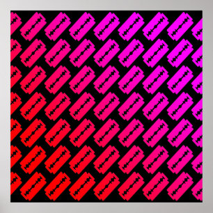 Punk Scheermesjes Patroon Poster