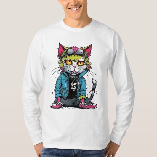 Punk Slechte Kat T-shirt (Voorkant)