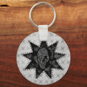 Punk Sleutelhanger van de schedel (grijs) (Voorkant)