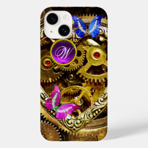 PUNK STEAM-VISTUIG, GEMSTONES, BUTTERFLIES MONOGRA Case-Mate iPhone 14 HOESJE