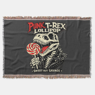 Punk T-Rex Lollypop - Zoet Maar Wild Deken