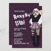 Punk tiener meisje 15e verjaardag Kaart (Voorkant / Achterkant)