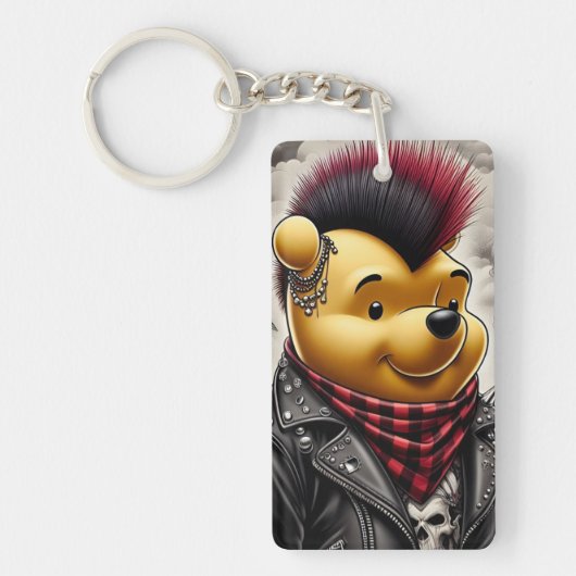 Punk Winnie de Pooh 1 Sleutelhanger (Voorkant)