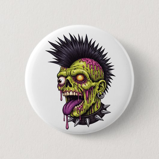 Punk Zombie Ronde Button 5,7 Cm (Voorkant)