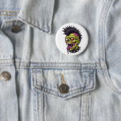 Punk Zombie Ronde Button 5,7 Cm (In situ)