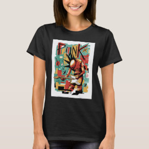 Punkmuziek muzikant abstracte gitaar rock rave con t-shirt