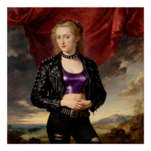 Punkprinses in leren jas perfect poster
