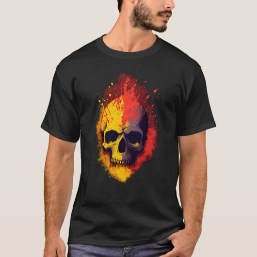 Punks Not Dead Skull Spanish Flag Colour Edition T-shirt (Voorkant)