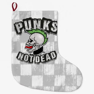Punkt Not Dead Skull Mohawk Punk Rock Rocker Grote Kerstsok