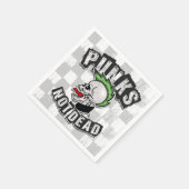 Punkt Not Dead Skull Mohawk Punk Rock Rocker Servet (Hoek)