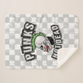 Punkt Not Dead Skull Mohawk Punk Rock Rocker Sherpa Deken (Voorkant (horizontaal))