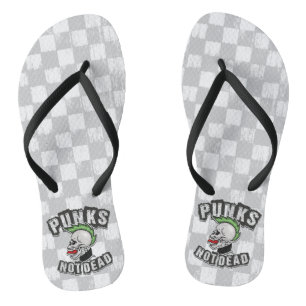 Punkt Not Dead Skull Mohawk Punk Rock Rocker Teenslippers