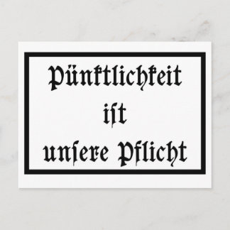 Pünktlichkeit ist unsere Pflicht Briefkaart