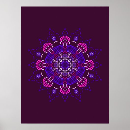 Punktmalerei trifft auf Mandala 1.21 Poster (Voorkant)