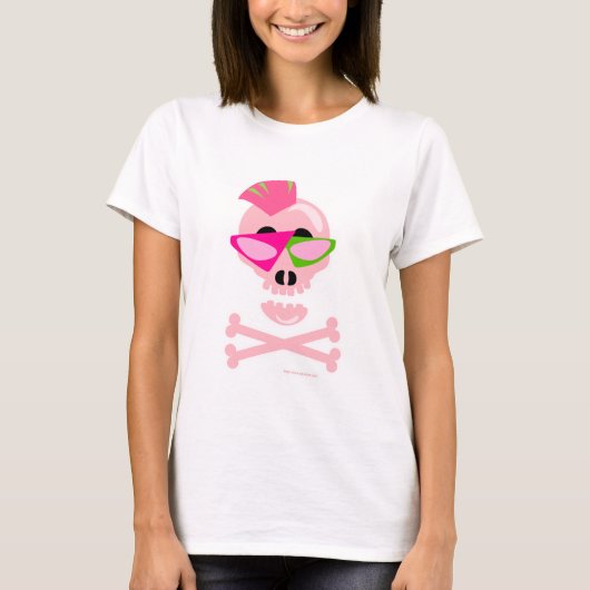 Punky New Wave Retro Shades Wearing Skull T-shirt (Voorkant)