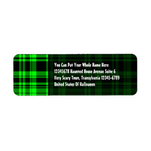 Punky Plaid Neon Groen Etiket