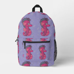 Punky Seahorse Schattig Roze Zeepaardje Bedrukte Rugzak