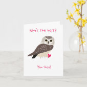 Punnige Valentijnskaart Uil Kaart (Gele Bloem)