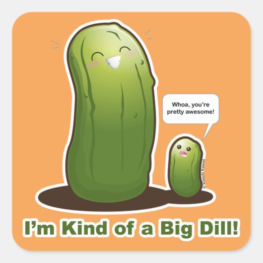 Punny Big Pickle Vierkante Sticker (Voorkant)