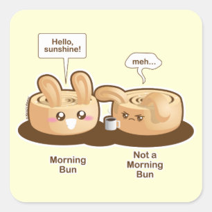 Punny Buns: Schattige Morning Bunny Vierkante Sticker