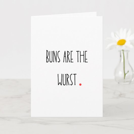Punny "Buns zijn de Wurst" Kaart (Kleine Plant)