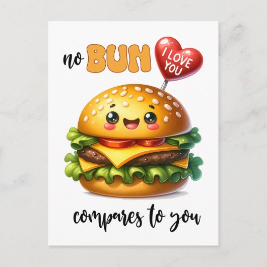 Punny Cheeseburger Valentijn Briefkaart (Voorkant)