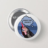 Punny Chicken Face | Wat de Peck?! Ronde Button 5,7 Cm (Voorkant /achterkant)