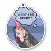 Punny Chicken Face | Wat de Peck?! Sticker (Voorkant)