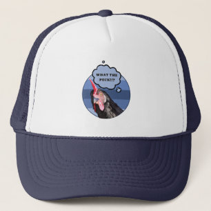 Punny Chicken Face Wat de Peck?! Trucker Pet