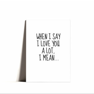 Punny Minimal Je T'Aime Beaucoup Carte Valentines